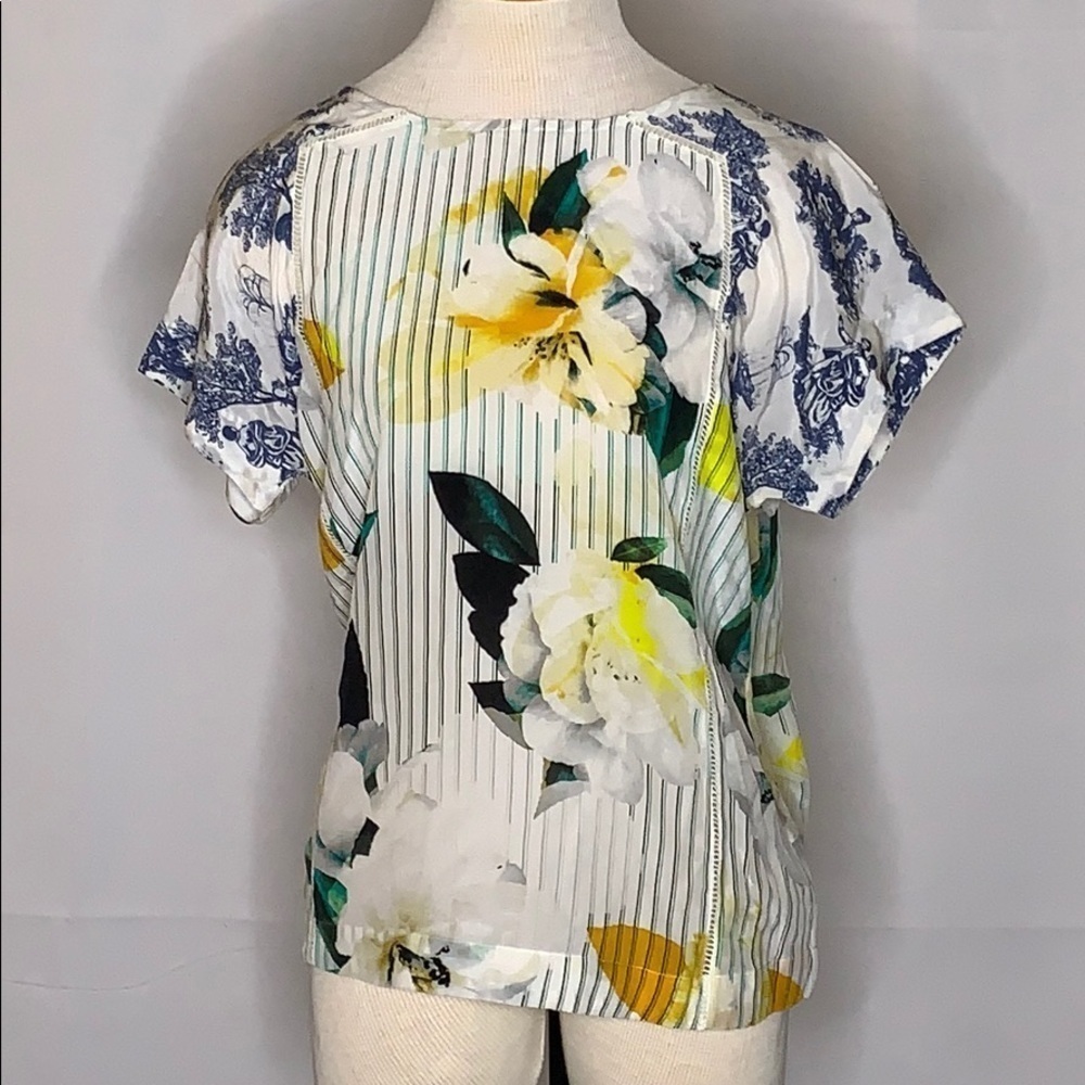 NWT MAEVE silk flower blouse size - 10